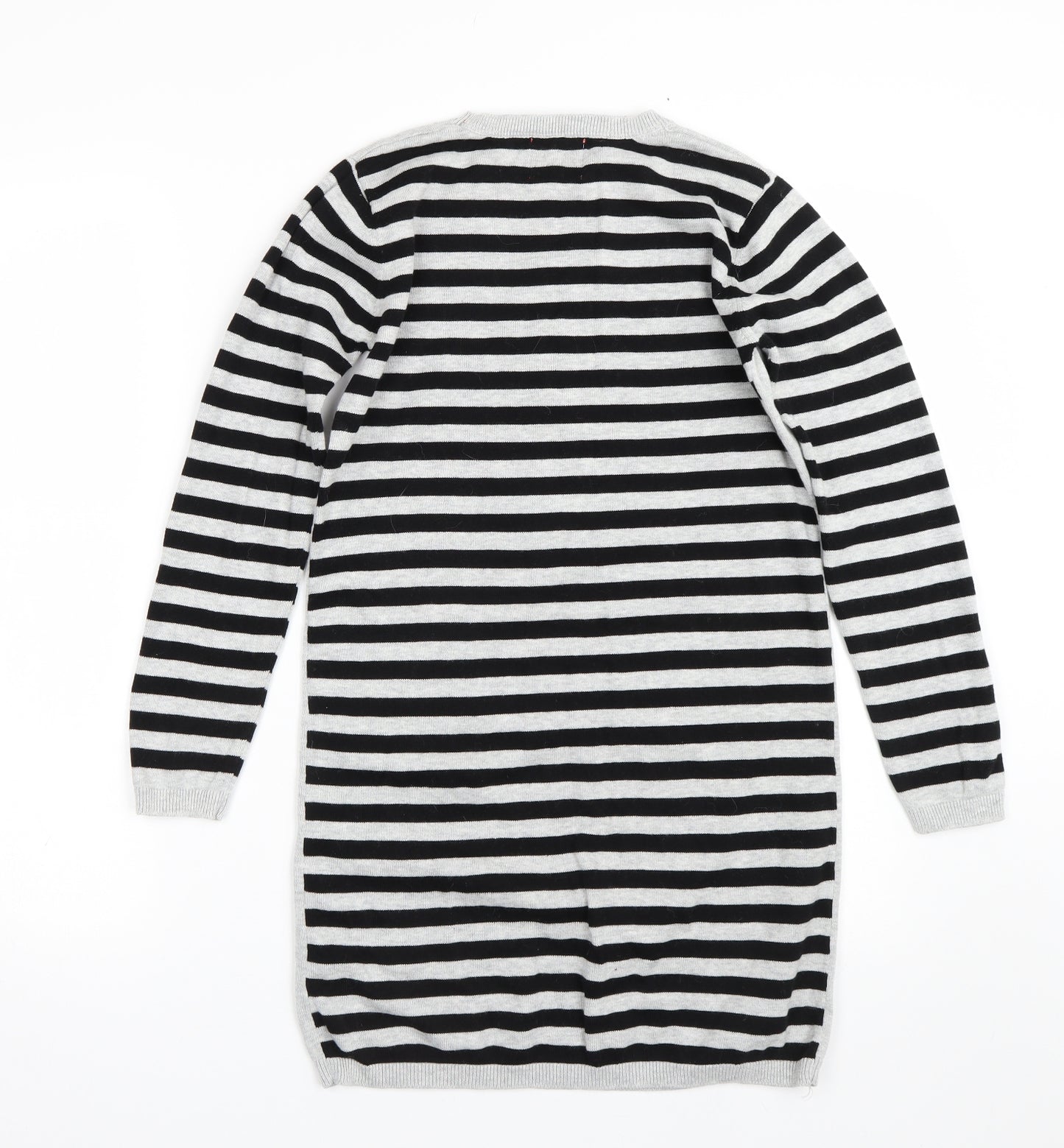 George Girls Grey Striped  Jumper Dress  Size 10-11 Years  - Christmas Penguin