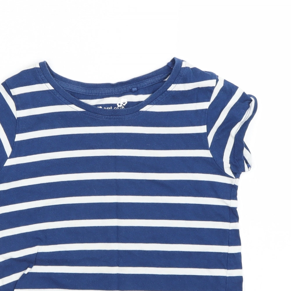 NEXT Girls Blue Striped  Basic T-Shirt Size 9 Years