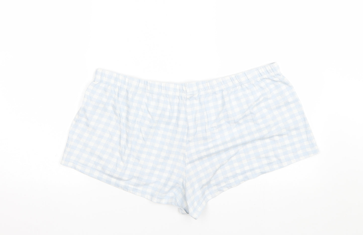 Primark Womens Blue Check  Cami Sleep Shorts Size XL