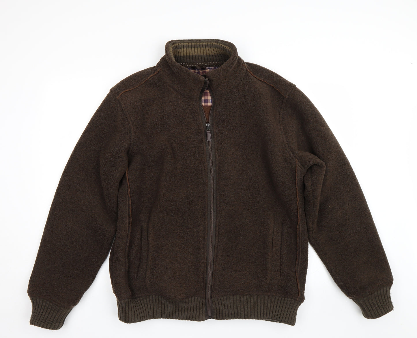 M&S Mens Brown  Fleece Full Zip Sweatshirt Size L