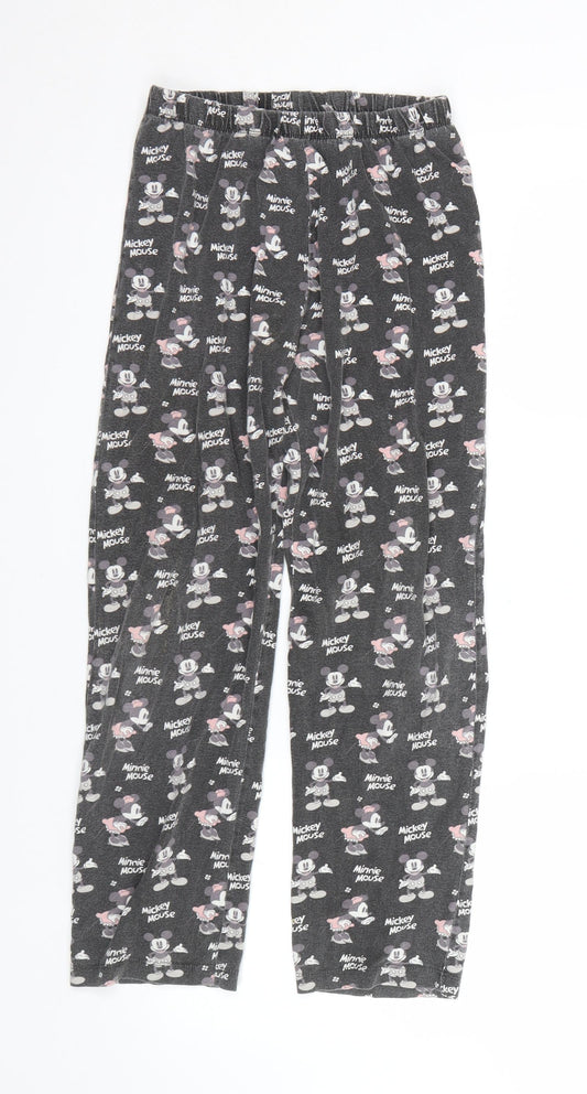 Front view of Primark girls’ black cami pyjama pants, size 10-11, years - minnie mouse