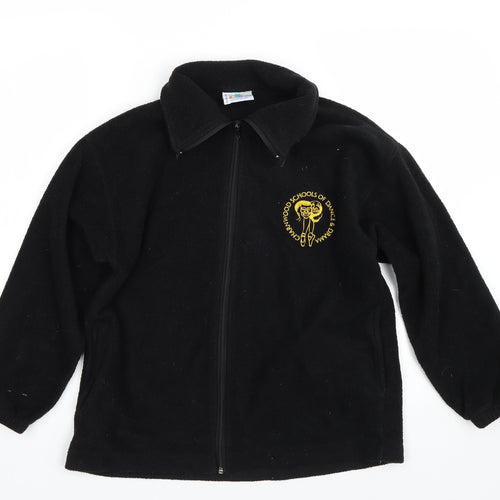 Cracker robi Girls Black  Fleece Full Zip Sweatshirt Size 9-10 Years