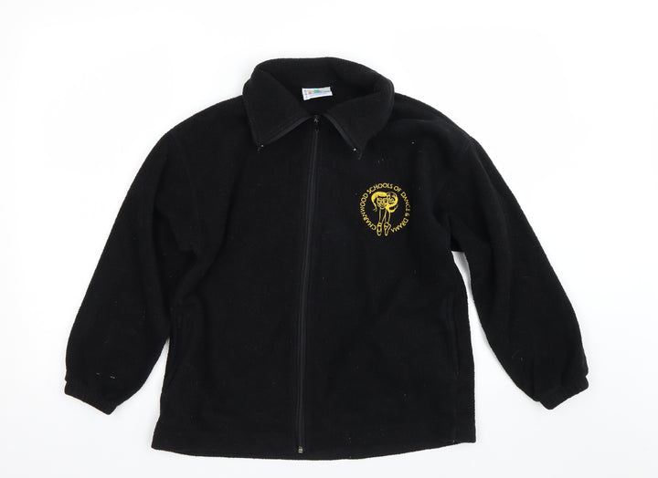 Cracker robi Girls Black  Fleece Full Zip Sweatshirt Size 9-10 Years