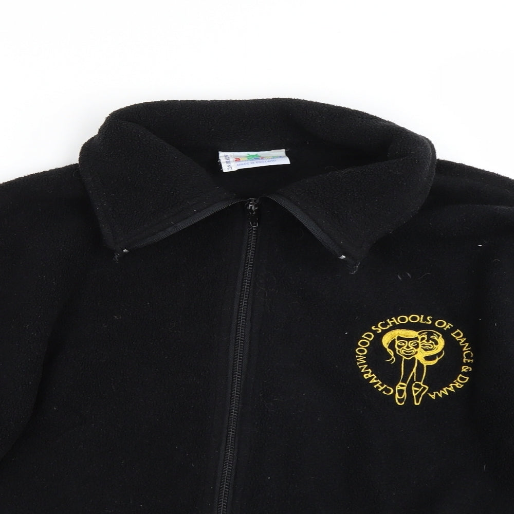 Cracker robi Girls Black  Fleece Full Zip Sweatshirt Size 9-10 Years