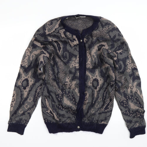 St Micheal Womens Green Camouflage  Cardigan Jumper Size 12