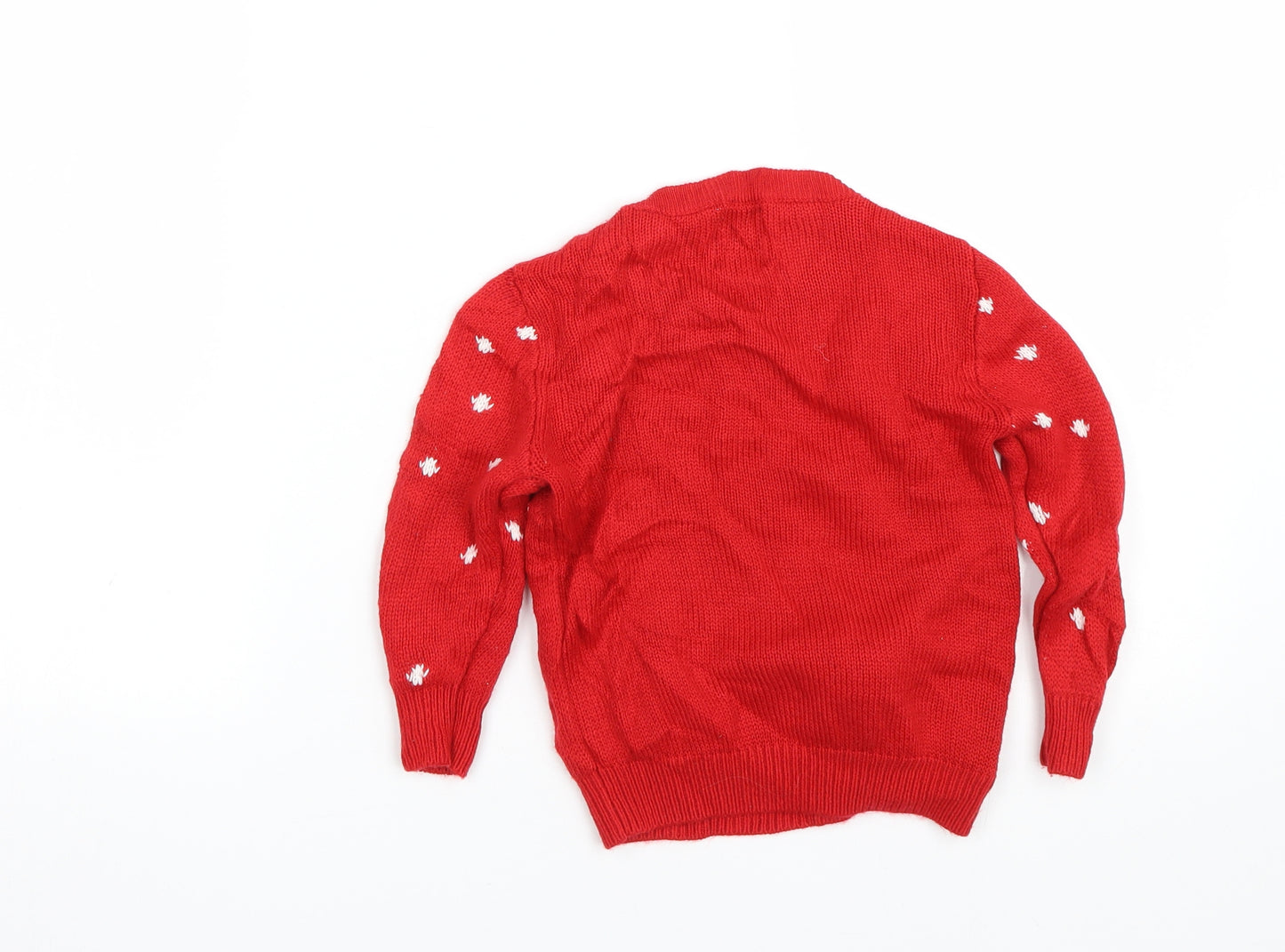 George Boys Red Polka Dot  Pullover Jumper Size 2-3 Years  - reindeer