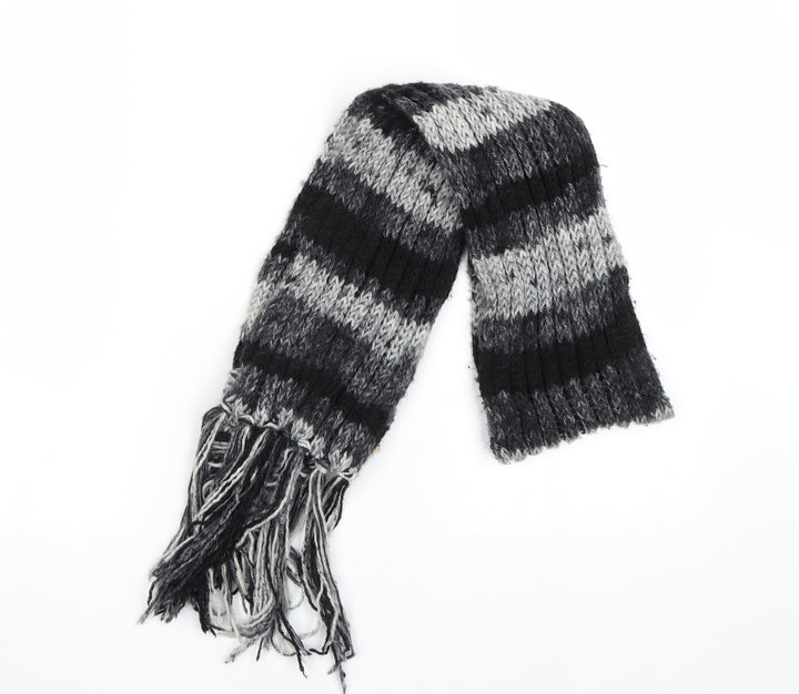 St micheal Mens Grey Striped Scarf One Size