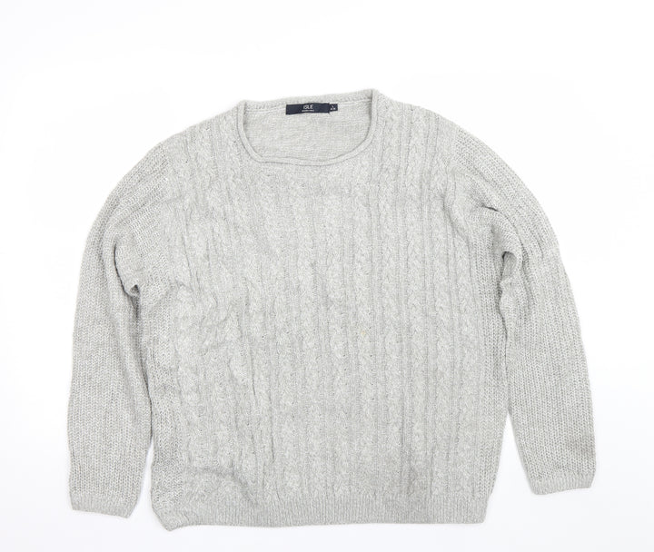 Isle Womens Grey Pullover Jumper Size 18