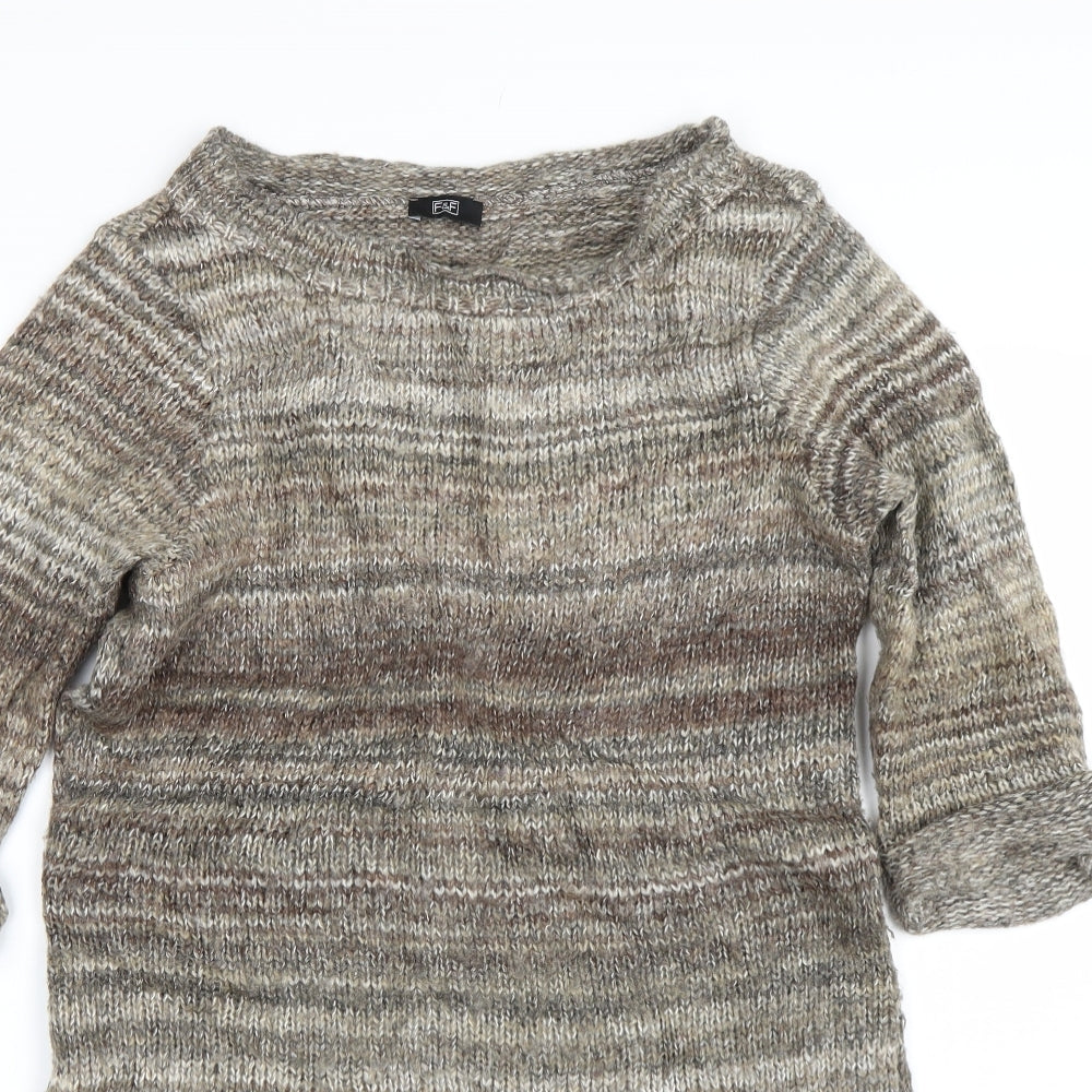 F&F Womens Brown Striped  Jumper Dress  Size 10