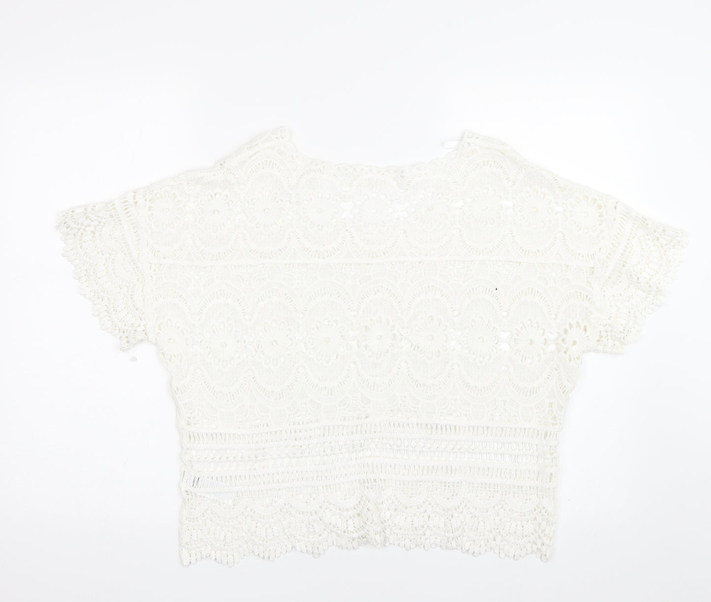 Accessorize Womens White Floral  Basic T-Shirt Size S