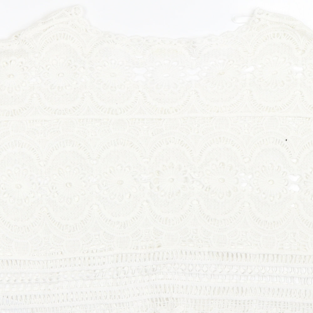 Accessorize Womens White Floral  Basic T-Shirt Size S