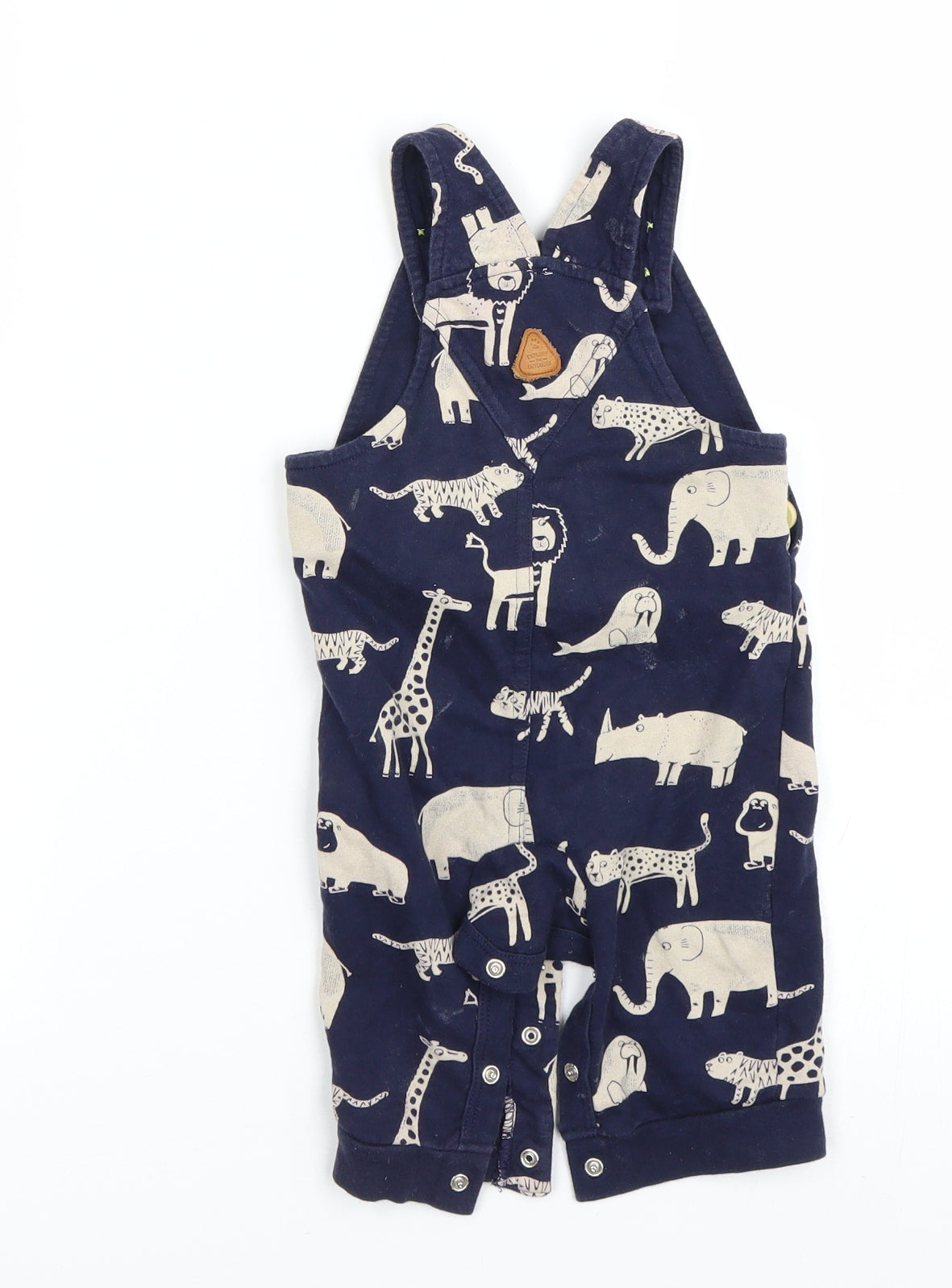 Montary Baby Blue Animal Print  Dungaree One-Piece Size 3-6 Months  - Animals