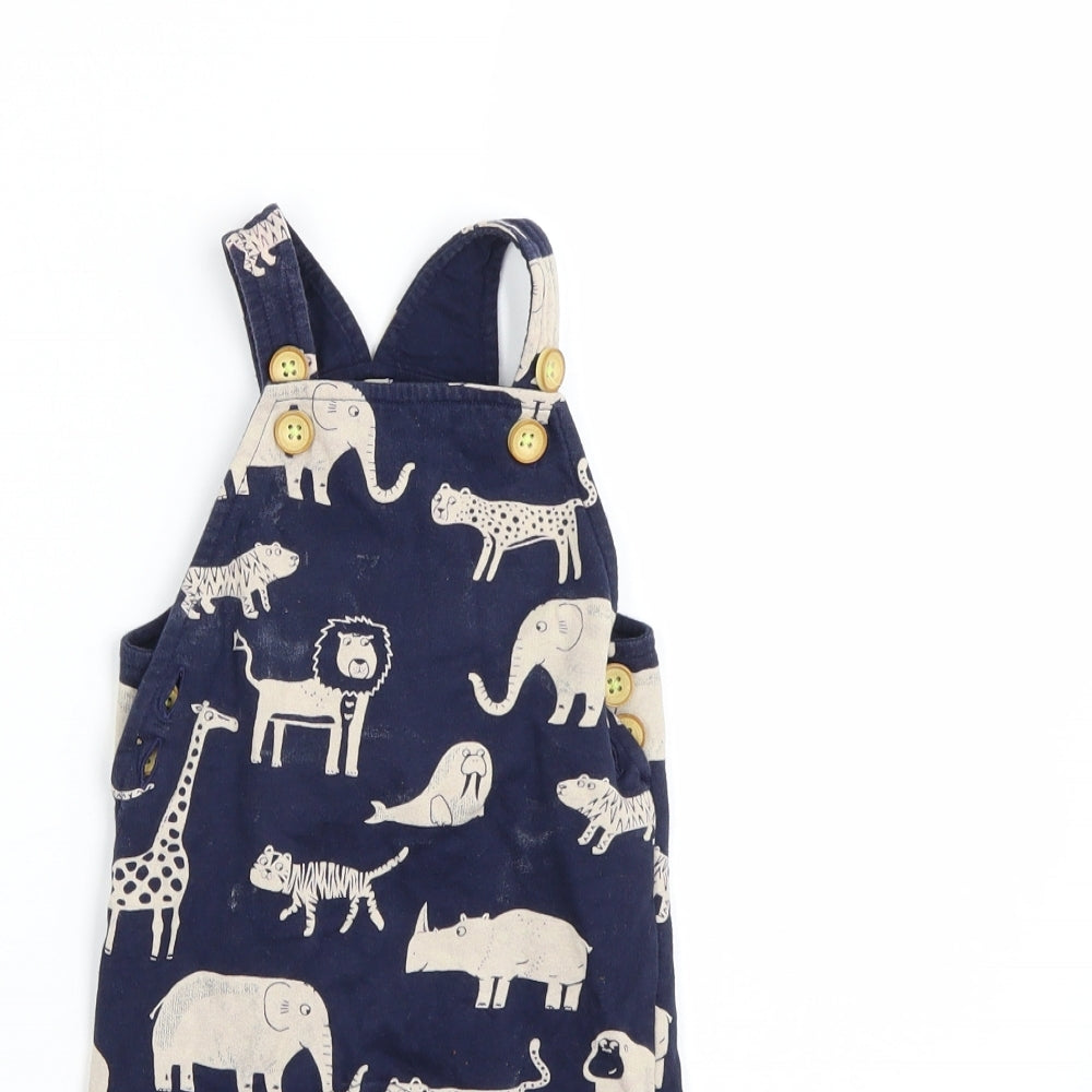 Montary Baby Blue Animal Print  Dungaree One-Piece Size 3-6 Months  - Animals