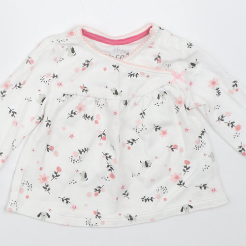 F&F Girls White   Basic T-Shirt Size 3-6 Months