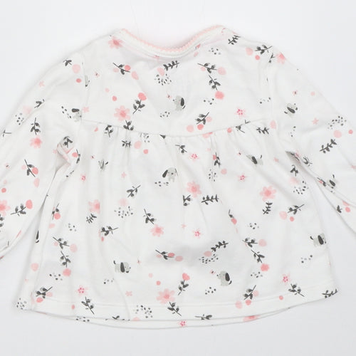 F&F Girls White   Basic T-Shirt Size 3-6 Months