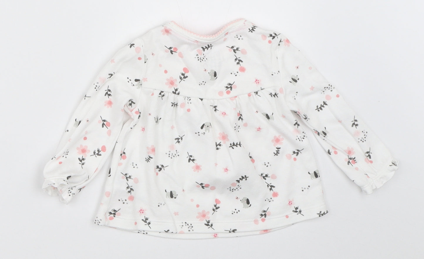 F&F Girls White   Basic T-Shirt Size 3-6 Months