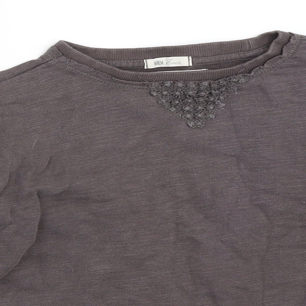 Mango Girls Grey   Pullover Sweatshirt Size 9-10 Years