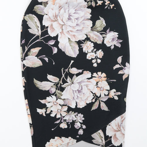 New Look Womens Black Floral  Straight & Pencil Skirt Size 10