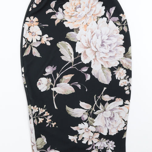 New Look Womens Black Floral  Straight & Pencil Skirt Size 10