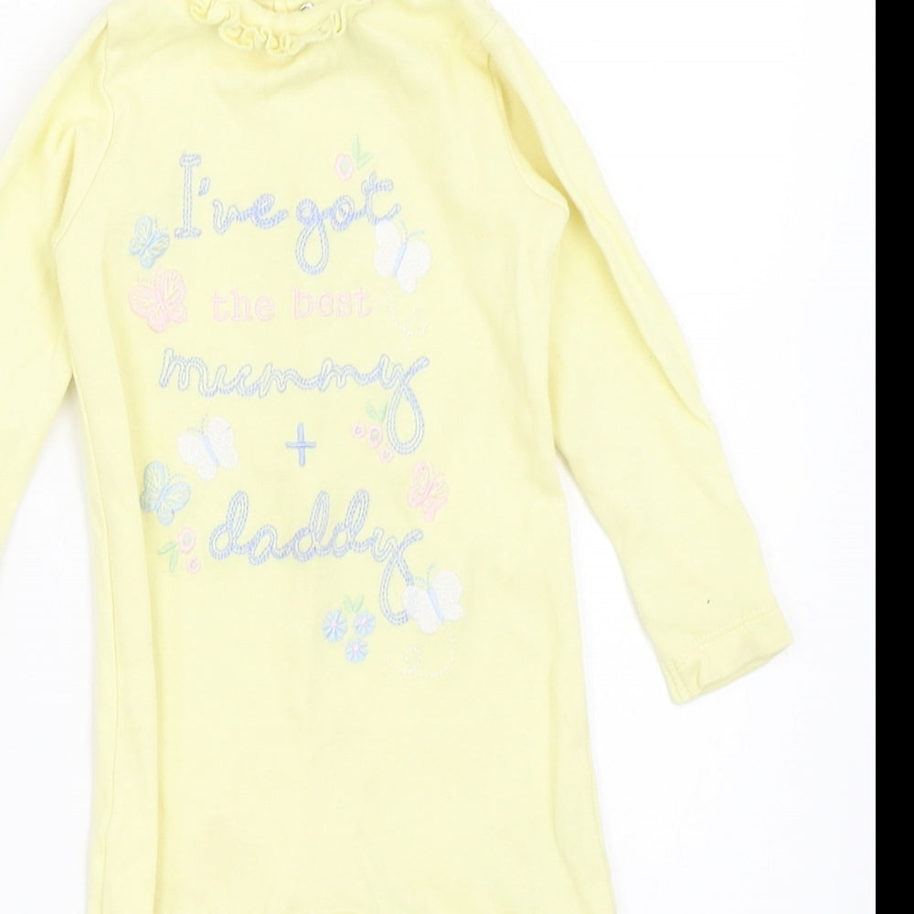 M&Co Girls Yellow   Babygrow One-Piece Size 3-6 Months