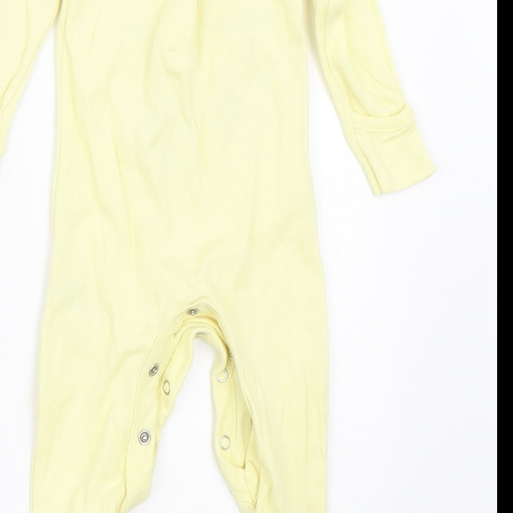 M&Co Girls Yellow   Babygrow One-Piece Size 3-6 Months