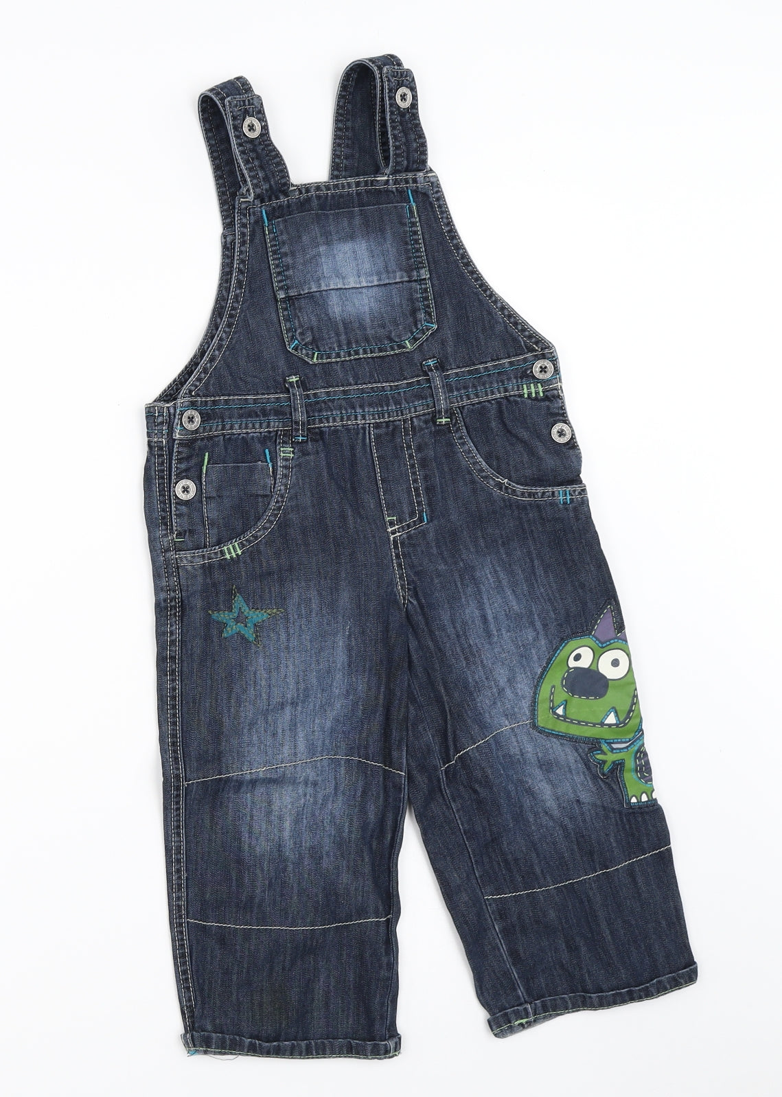 NEXT Boys Blue  Denim Dungarees Trousers Size 2-3 Years