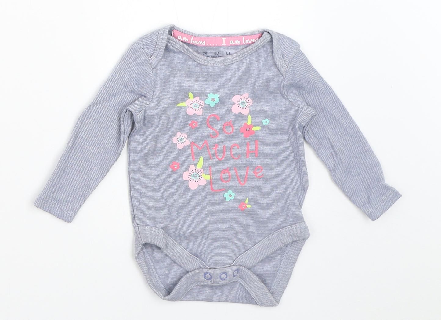 F&F Girls Blue   Babygrow One-Piece Size 0-3 Months