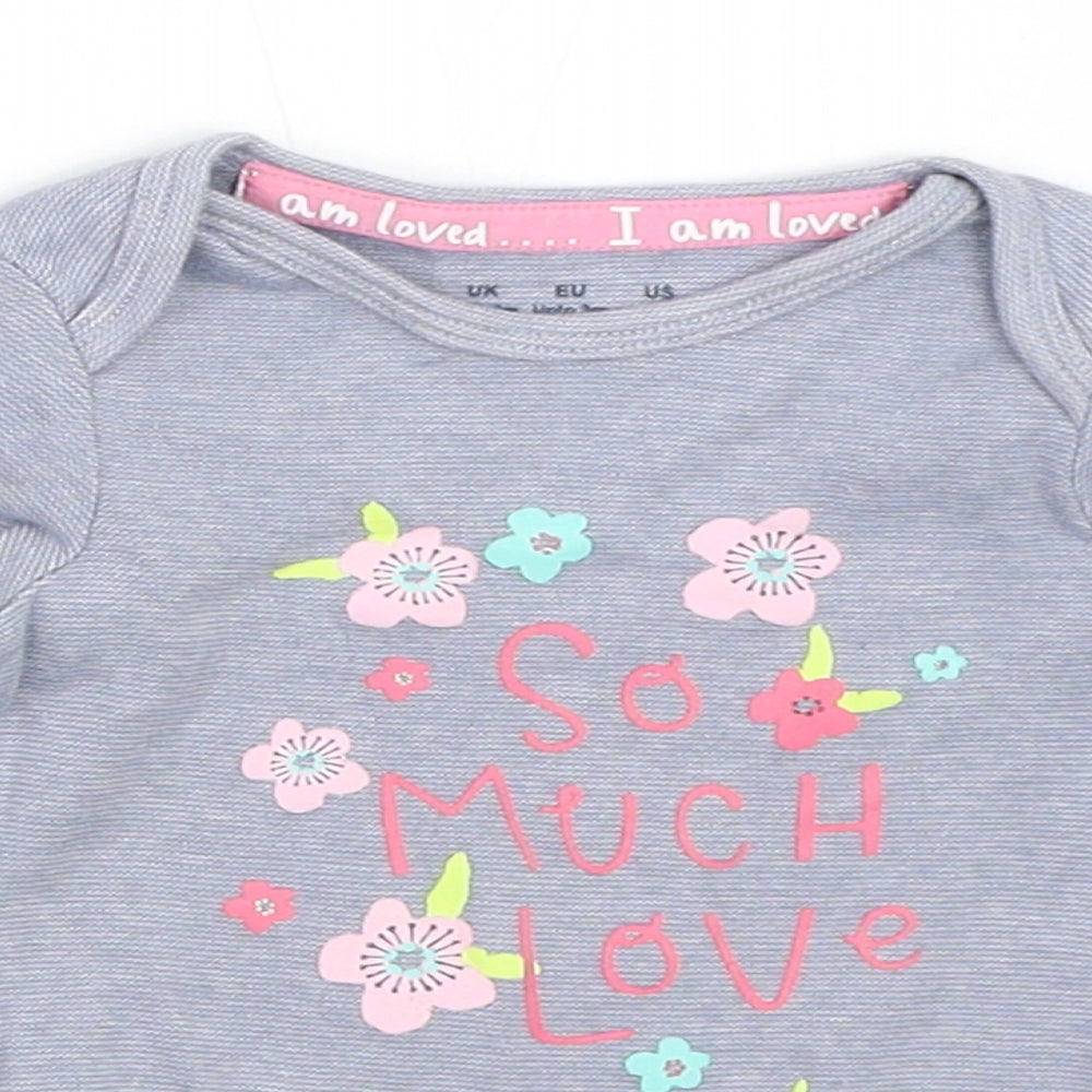 F&F Girls Blue   Babygrow One-Piece Size 0-3 Months