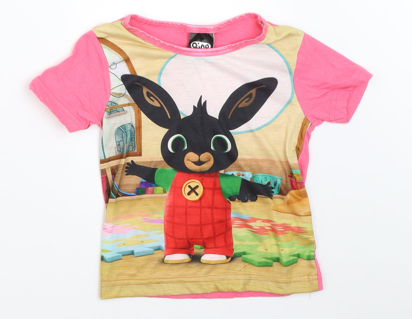 Preworn Girls Pink   Basic T-Shirt Size 18-24 Months