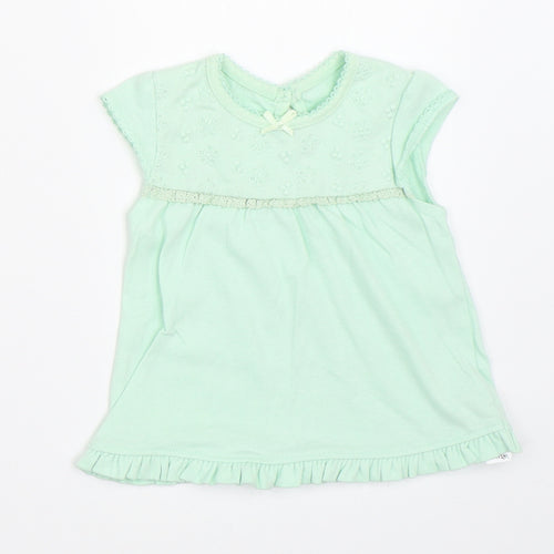 George Girls Green   Basic T-Shirt Size 0-3 Months