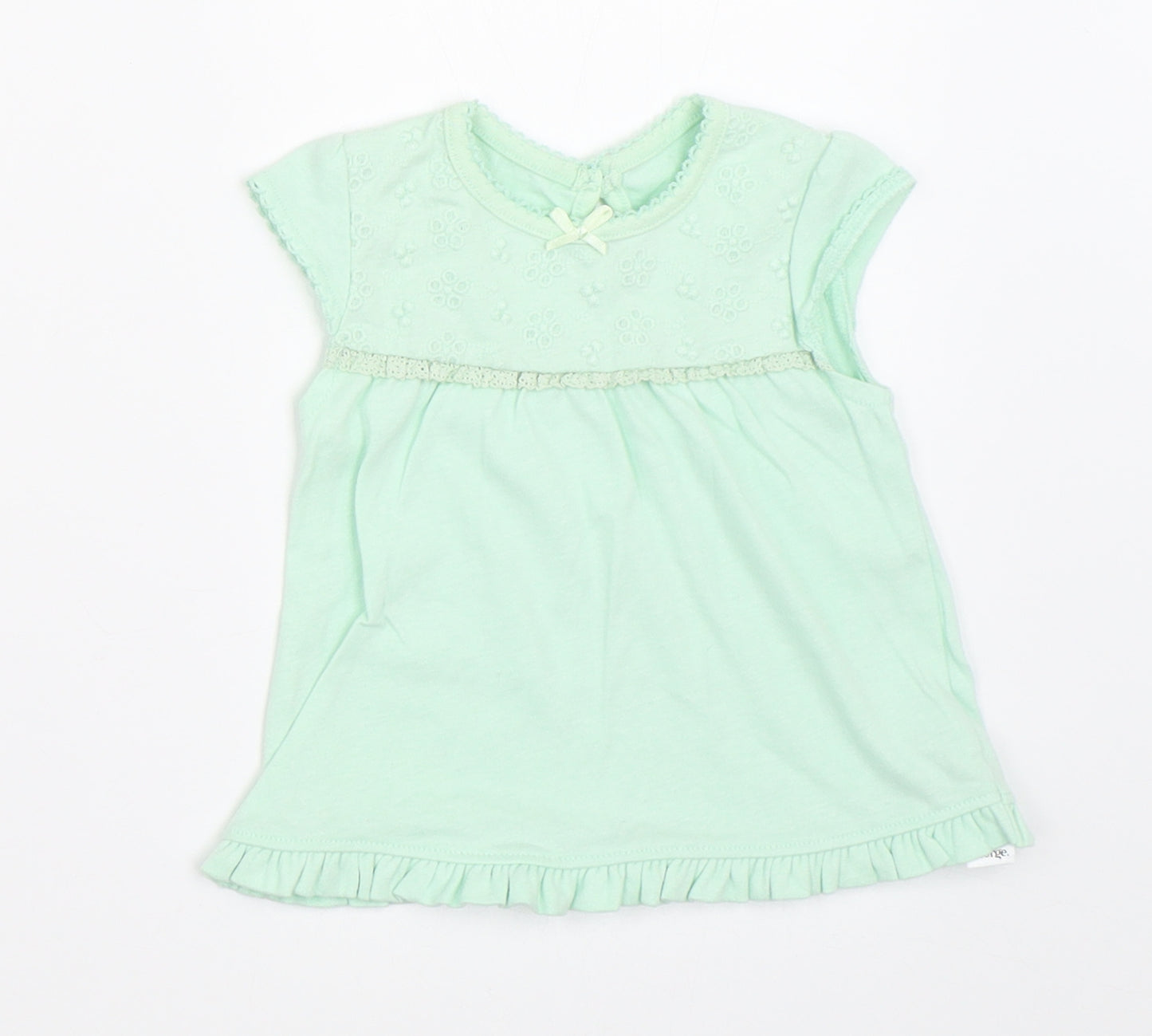 George Girls Green   Basic T-Shirt Size 0-3 Months