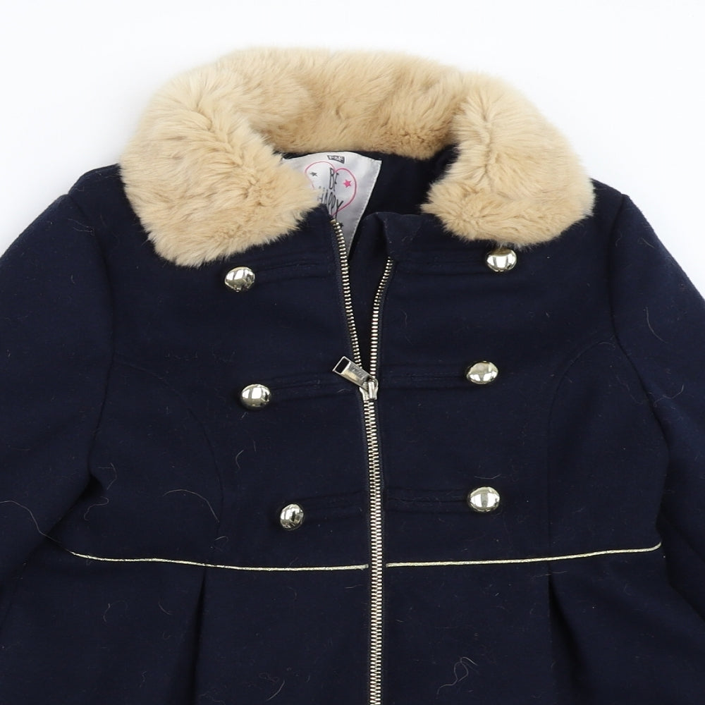 F&F Girls Blue   Overcoat Coat Size 6-7 Years