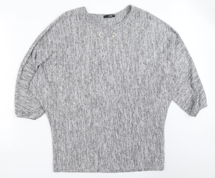 Quiz Womens Grey Pullover Jumper Size M