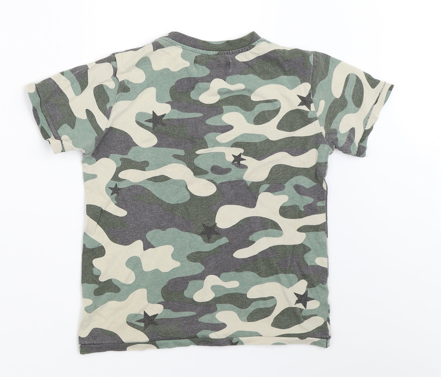 Zara Boys Green Camouflage  Basic T-Shirt Size 6 Years