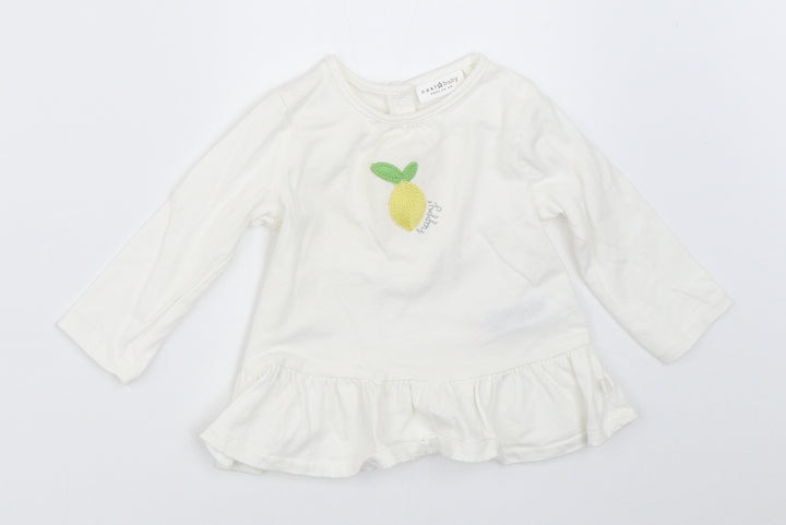 NEXT Girls White   Basic T-Shirt Size 3-6 Months