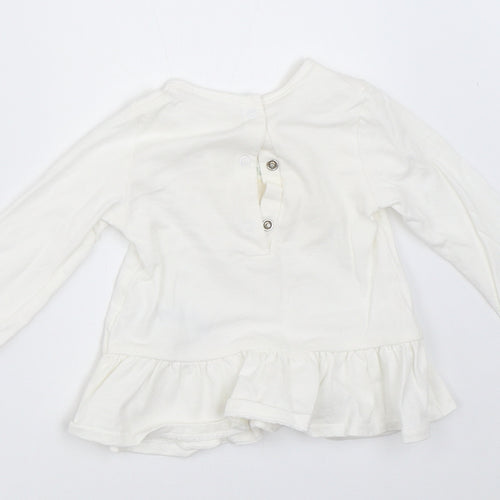 NEXT Girls White   Basic T-Shirt Size 3-6 Months