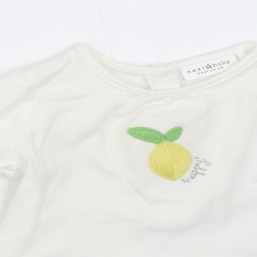NEXT Girls White   Basic T-Shirt Size 3-6 Months