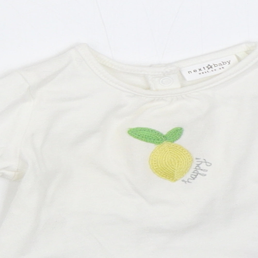 NEXT Girls White   Basic T-Shirt Size 3-6 Months