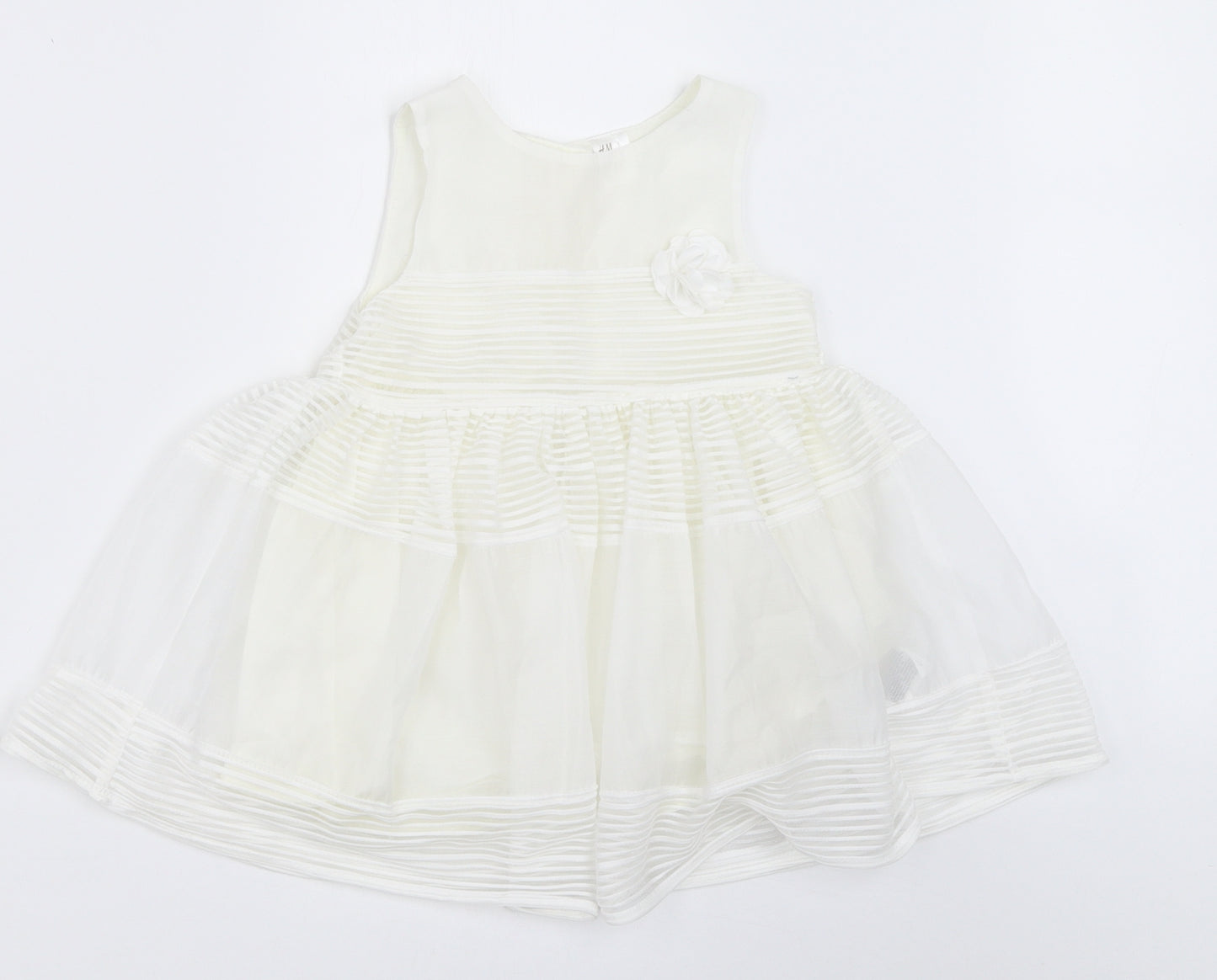 H&M Girls White   Fit & Flare  Size 18-24 Months