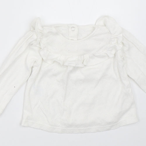 TU Girls White   Basic T-Shirt Size 3-6 Months