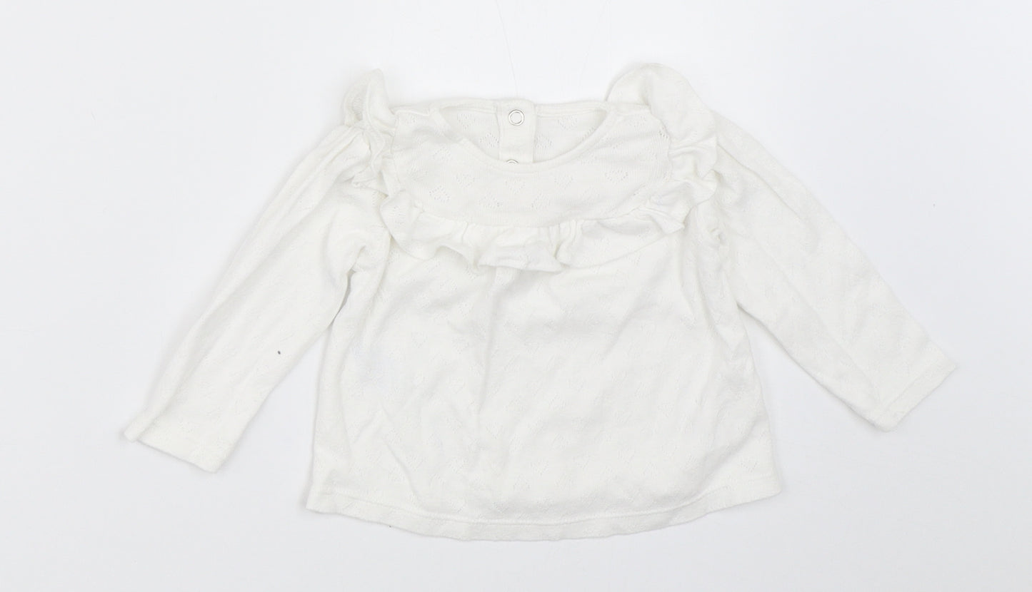 TU Girls White   Basic T-Shirt Size 3-6 Months