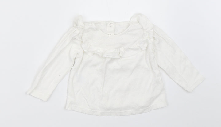 TU Girls White   Basic T-Shirt Size 3-6 Months