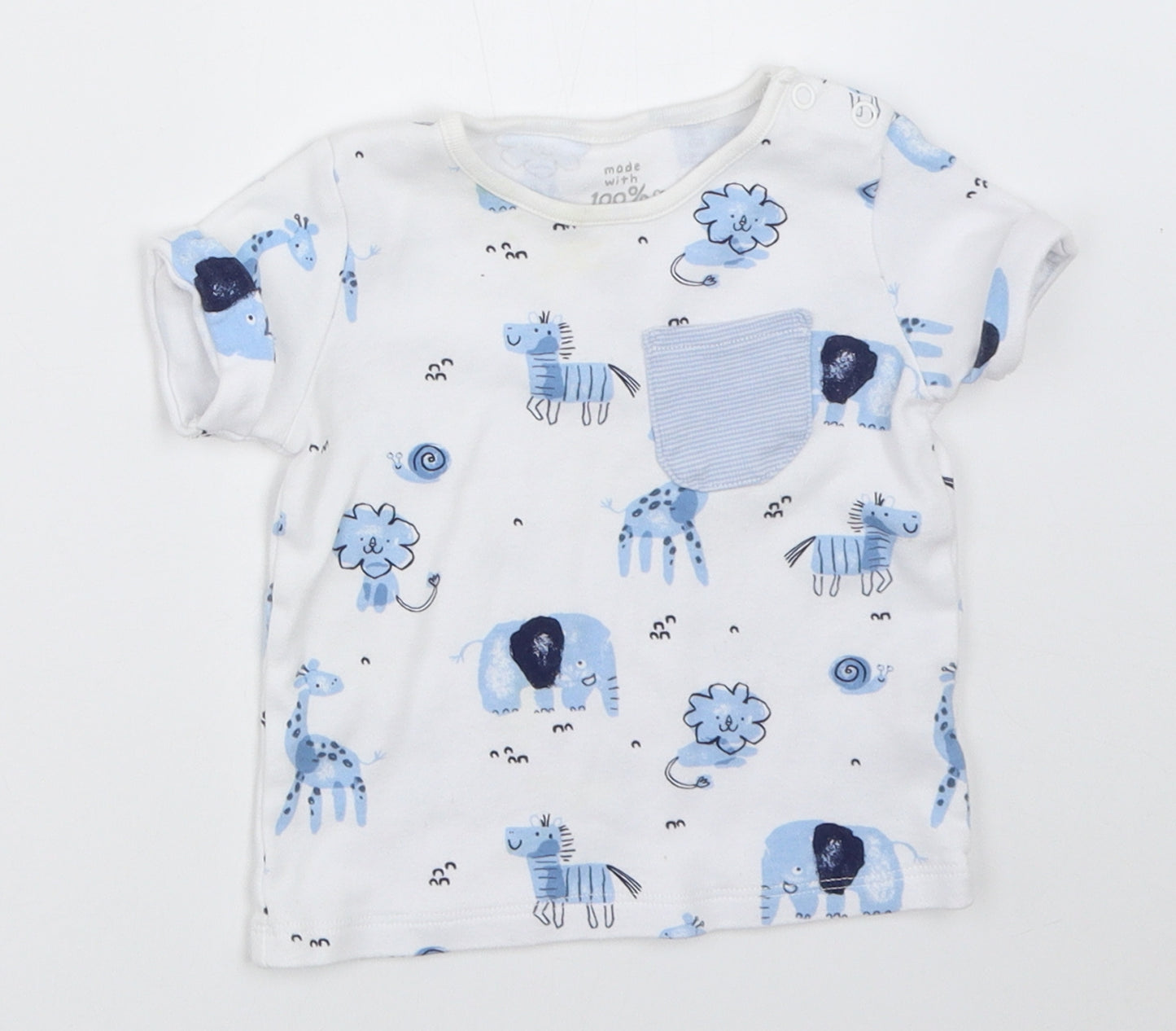 F&F Boys White   Basic T-Shirt Size 9-12 Months