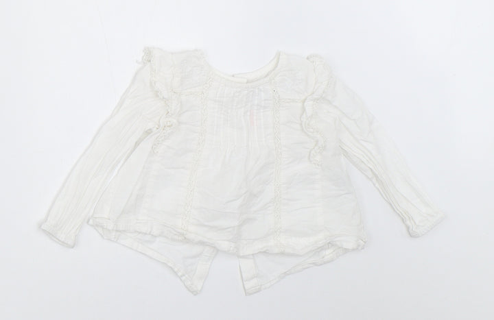 Zara Girls White   Basic Blouse Size 3-6 Months