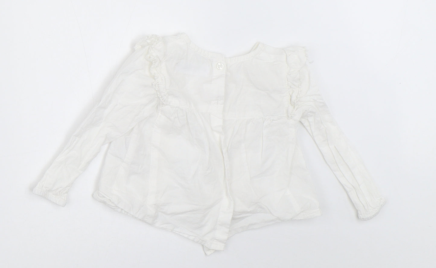 Zara Girls White   Basic Blouse Size 3-6 Months