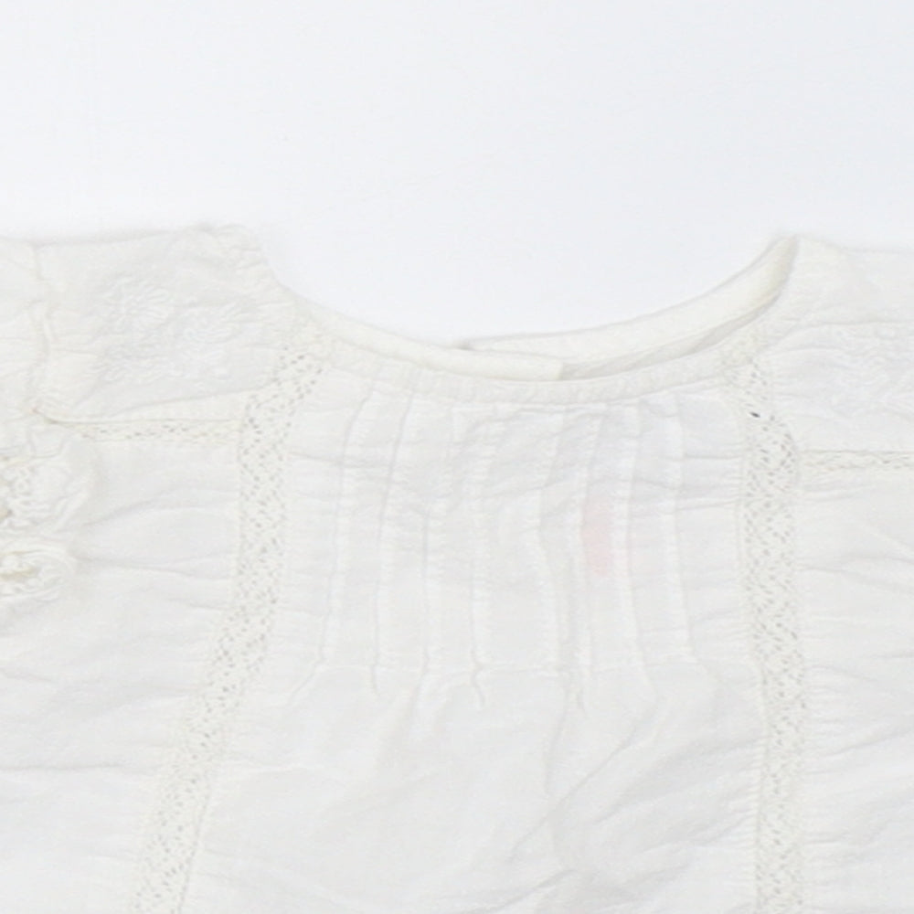 Zara Girls White   Basic Blouse Size 3-6 Months
