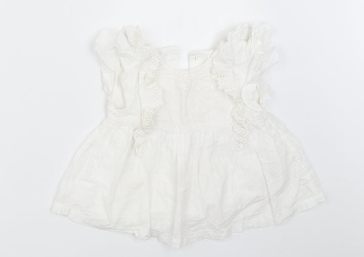 TU Girls White   Basic Blouse Size 18-24 Months