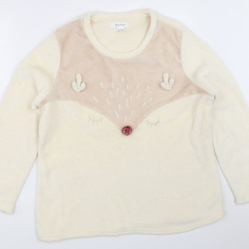 Primark Womens Ivory Solid  Top Pyjama Top Size L