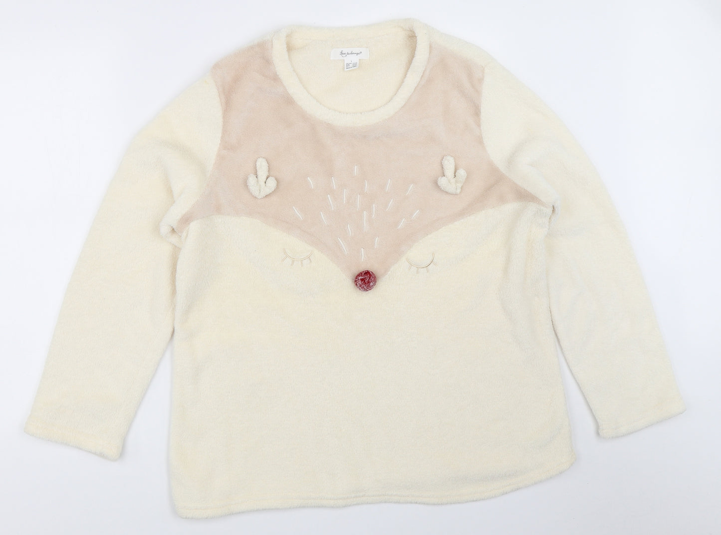 Primark Womens Ivory Solid  Top Pyjama Top Size L
