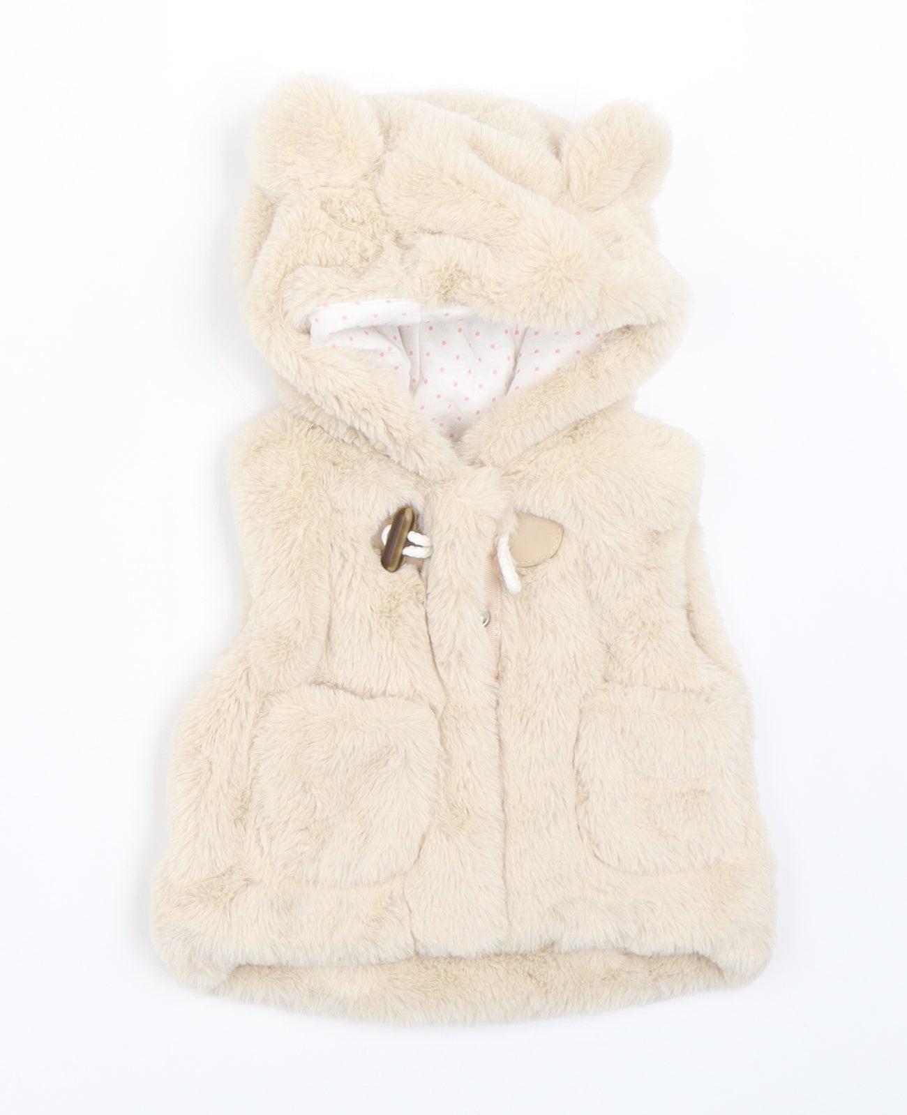 Nutmeg Girls Beige   Gilet Coat Size Newborn